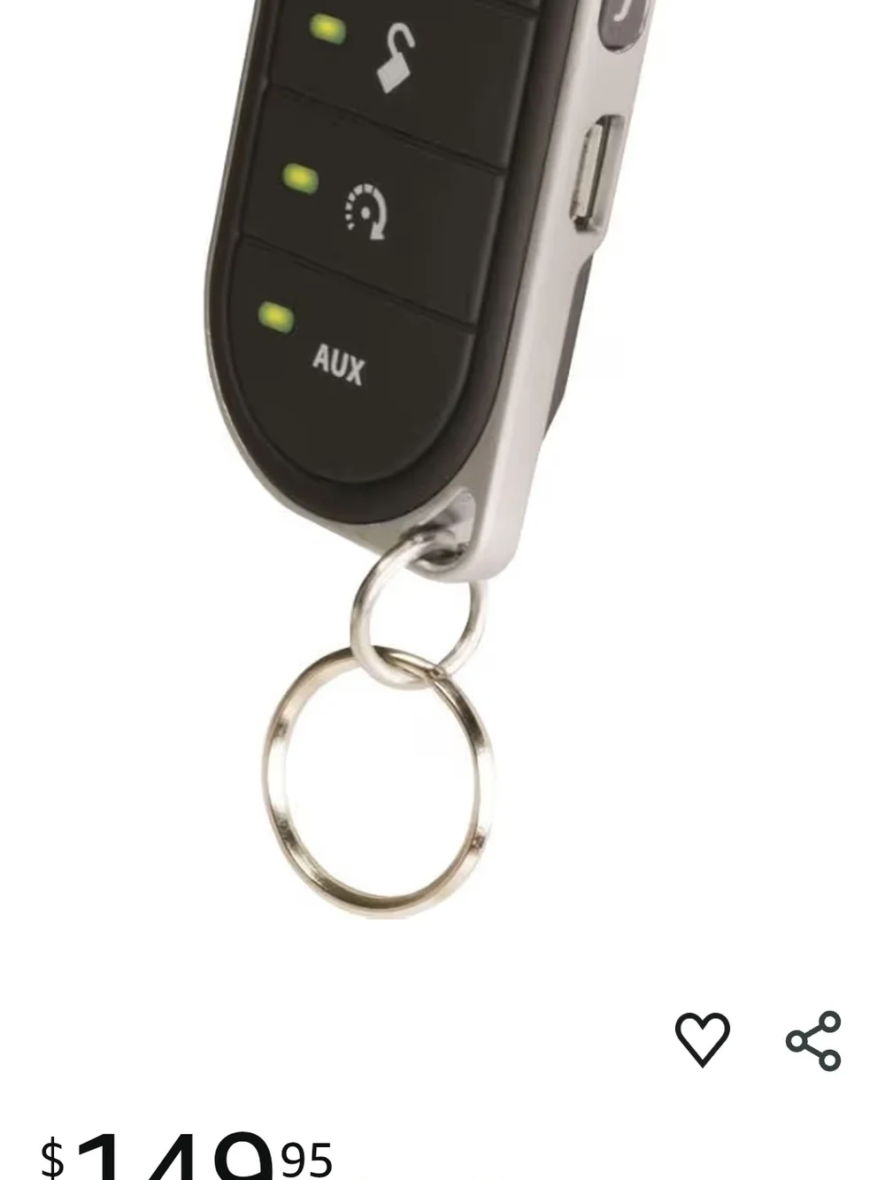 7857V LED 2-Way Car Starter Remote Car Alarm Key Fob - Black - Picture 2 of 7